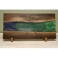 Walnut Enchanted Forest and Golden Purple Rain Large Charcuterie Board Walnut Enchanted Forest and Golden Purple Rain Large Charcuterie Board