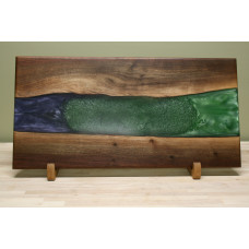 Walnut Enchanted Forest and Golden Purple Rain Large Charcuterie Board Walnut Enchanted Forest and Golden Purple Rain Large Charcuterie Board