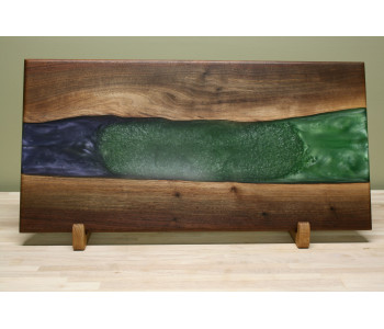 Walnut Enchanted Forest and Golden Purple Rain Large Charcuterie Board Walnut Enchanted Forest and Golden Purple Rain Large Charcuterie Board