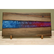 Walnut Caribbean Blue and Crimson Large Charcuterie Board Walnut Caribbean Blue and Crimson Large Charcuterie Board