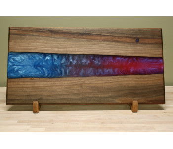 Walnut Caribbean Blue and Crimson Large Charcuterie Board Walnut Caribbean Blue and Crimson Large Charcuterie Board