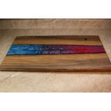 Walnut Caribbean Blue and Crimson Large Charcuterie Board