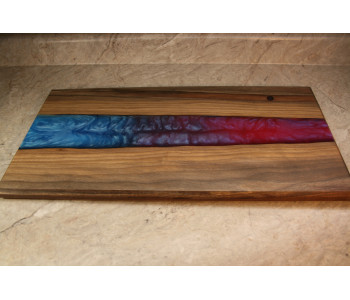 Walnut Caribbean Blue and Crimson Large Charcuterie Board