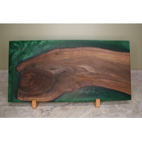Walnut Emerald Green Large River Charcuterie Board